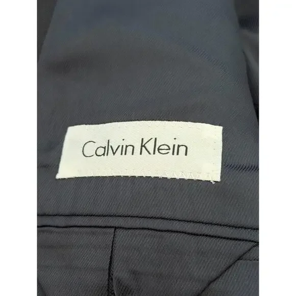 Calvin Klein 100% Wool Two-Piece Suit Set – Blazer 44L / Trousers 38L – Navy